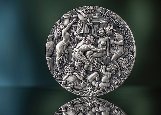 Cameroon 2025 5000 Francs CFA THE BACCHANALIA Celestial Beauty 5oz .999 Antique finish Silver Coin