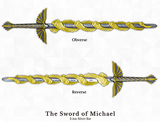 PRE-ORDER KOMSCO South Korea 2024 SWORD OF SAINT MICHAEL Edition Yellow Gold Glided - Angel Sword 2.5 oz .999 Silver Stacker Letter Opener