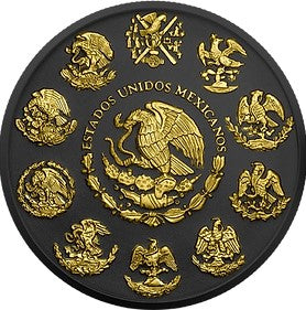 Mexico 2023 Libertad 1 Onza .999 Silver Black Platinum & 24k Gold
