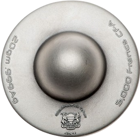 Chad 2024 5000 Francs CFA Levitating UFO Flying Saucer 20g .999 Silver Coin with Big Earth Launch Pad Obverse