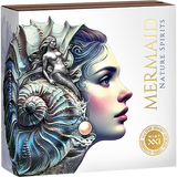 Cameroon 2025  2000 Francs MERMAID- Nature Spirits - 2 oz Antique finish .999 Silver Coin