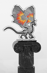 PRE-ORDER KOMSCO South Korea 2024  Mythical Beasts Dragon Stacker 3 oz .999 Antiqued Silver
