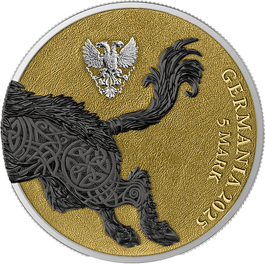 Germania Mint 2025 Germania Beasts: Gullinbursti Geminus 2 X 1oz .9999 Silver Gold and Black Edition