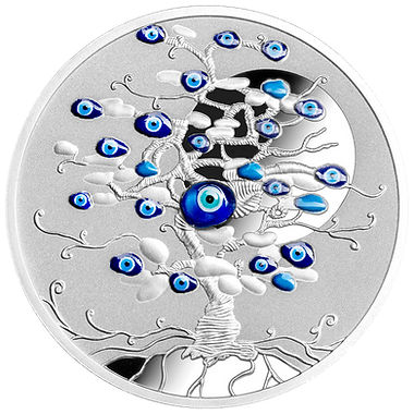 Niue 2025 TREE OF LUCK: Nazar Eye - 1 Oz .999 Silver Coin