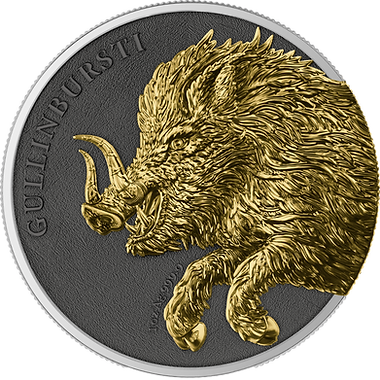 Germania Mint 2025 Germania Beasts: Gullinbursti Geminus 2 X 1oz .9999 Silver Gold and Black Edition