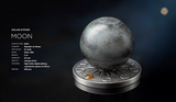 Ghana 2024 10 Cedis MOON Solar System 2 oz Antique Silver  Coin Stand  & Removable Labradorite  Planet Moon