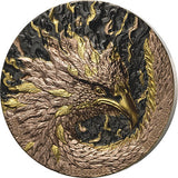 Decorative coin with intricate design on a white background