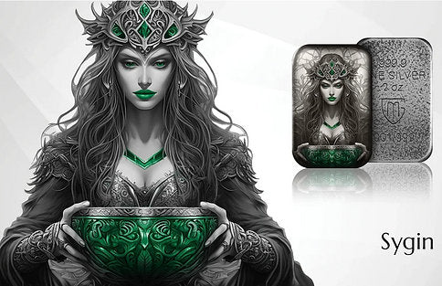 Germania Mint 2024 Goddesses: SIGYN- 2 oz 999.9 Antique Silver Cast Bar