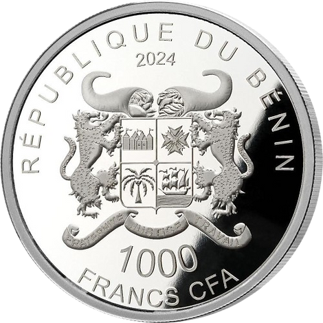 Benin 2024 1000 Francs  ANUBIS Golden Darkness of Egypt 1 Oz .999 Silver Coin