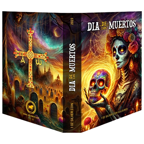 Mexico 2023  Libertad  1 Onza DIA de los MUERTOS 1oz .999 Silver Black Ruthenium
