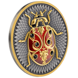 Niue 2024 $5 Ladybug 2 oz Silver Coin With Crystal Insert