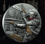 Liberia 2024 $5 The Bounty Hunter - 2oz .999 High Relief .999 Antique Silver Coin