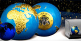 Barbados 2023 $5 BLUE MARBLE Glow in the Dark Planet Earth 3 Oz Silver Coin