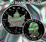 Canada $5 2025 HOLO DIAMOND DUST Maple Leaf 1 Oz .9999 Silver Coin