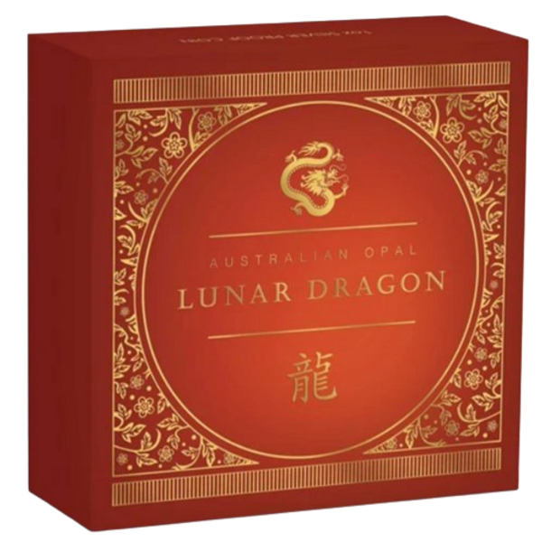 Australia 2024 $1 Lunar Year of the Dragonr Opal 1oz 99.99% Silver Proof Coin Perth Mint