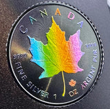 Canada 2023 $5 Maple Leaf Rainbow Holo Limited Edition 1 Oz 999.9 Silver Coin