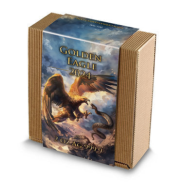Germania Mint Malta 2024 10 Euro GOLDEN EAGLE 2 oz 999.9 Antique Silver BU HR Limited Edition