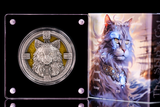 Gabon 2025 2000 Francs CFA The Ship’s Cat 2oz .999 Antiqued Silver High Relief Glow in the Dark Effect