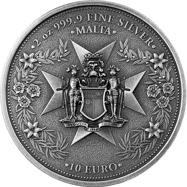 Germania Mint Malta 2024 10 Euro GOLDEN EAGLE 2 oz 999.9 Antique Silver BU HR Limited Edition