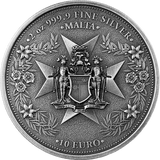 Germania Mint Malta 2024 10 Euro GOLDEN EAGLE 2 oz 999.9 Antique Silver BU HR Limited Edition
