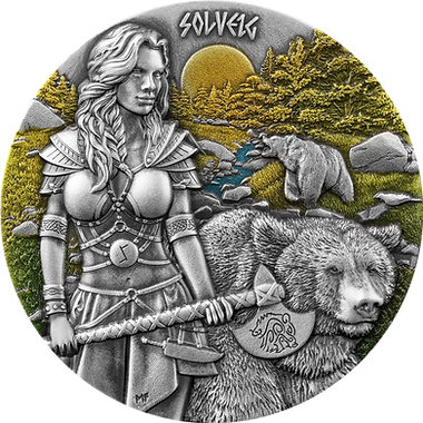 Germania Mint 2024 10 Mark Valkyries SOLVEIG 2 oz .9999 Pure Silver Antique Finish UHR