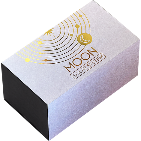 Ghana 2024 10 Cedis MOON Solar System 2 oz Antique Silver  Coin Stand  & Removable Labradorite  Planet Moon