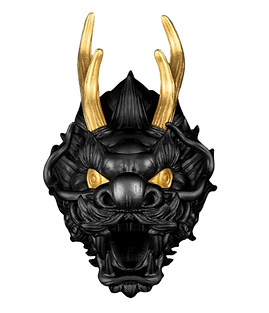 Samoa 2024 $5 3D Dragon Head Black Ruthenium & Gold Enhanced 3oz Silver Coin