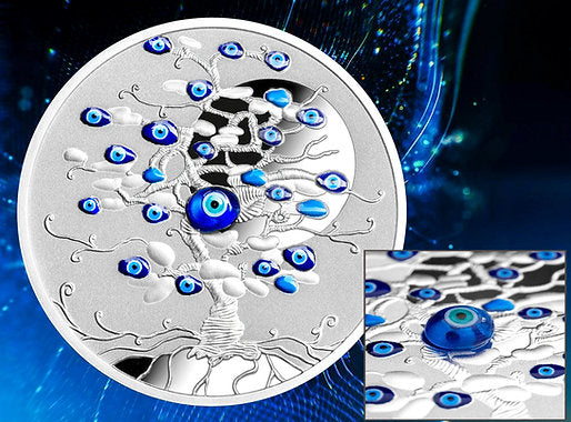 Niue 2025 TREE OF LUCK: Nazar Eye - 1 Oz .999 Silver Coin