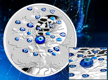 Niue 2025 TREE OF LUCK: Nazar Eye - 1 Oz .999 Silver Coin