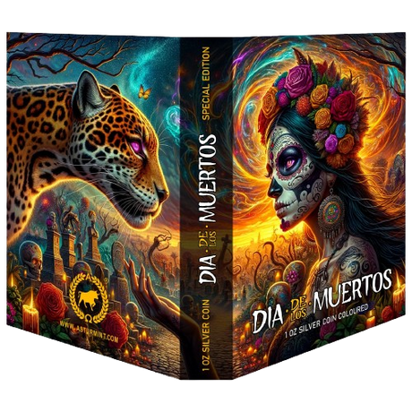 Mexico 2023 1 Onza Libertad Dia de los Muertos Special Edition 1oz .999 Silver Black Ruthenium