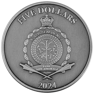 Niue 2024 $5 Ladybug 2 oz Silver Coin With Crystal Insert