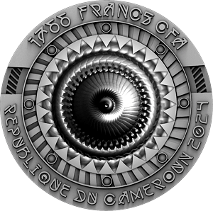 Cameroon 2024 1766 Francs CFA UFO MP-1766 7oz .999 Antique Silver Levitating Coin reverse