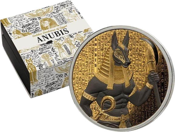 Benin 2024 1000 Francs  ANUBIS Golden Darkness of Egypt 1 Oz .999 Silver Coin