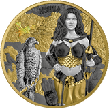 Germania 2025 5 Mark VALKYRIES: ARNHILD VALHALLA 1oz High Relief .9999 Silver Black and Gold