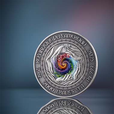 Cameroon 2025  2000 Francs MERMAID- Nature Spirits - 2 oz Antique finish .999 Silver Coin