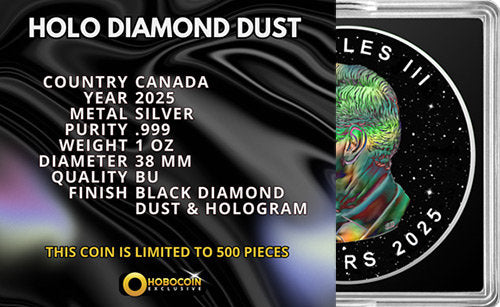 Canada $5 2025 HOLO DIAMOND DUST Maple Leaf 1 Oz .9999 Silver Coin