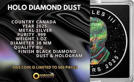 Canada $5 2025 HOLO DIAMOND DUST Maple Leaf 1 Oz .9999 Silver Coin