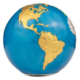 Barbados 2024 $5 BLUE MARBLE Planet Earth HUGE 5 Oz .999 Coloured Antique Silver Coin Glow in the Dark