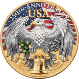 Niue 2026 $5 UNITED WE STAND 250 Years of U.S. Independence 2oz .999 Antique Silver