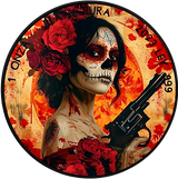 Mexico 2023 1 Onza SANTA MUERTE Gun Black Platinum 1 Oz .999 Silver Coin 100 Made!