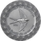 Cameroon 2024 2000F Eros and Psyche Celestial Beauty 2 oz Antiqued Silver Coin