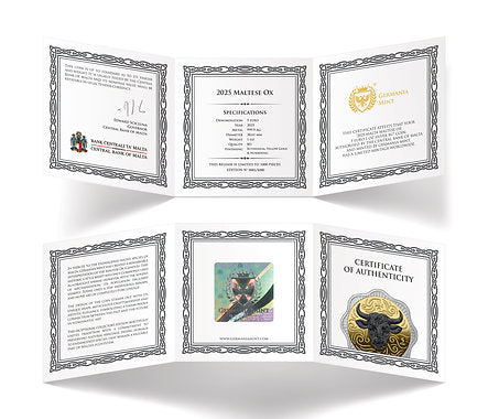 Collection of certificate of authenticity frames with text and images on a white background