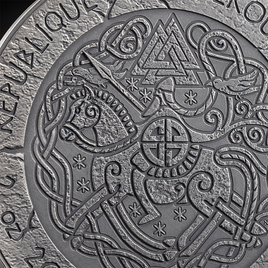 PRE-ORDER Cameroon 2025 2000 Francs KING CNUT THE GREAT: The Way to Valhalla 2oz .999 Antique finish Silver