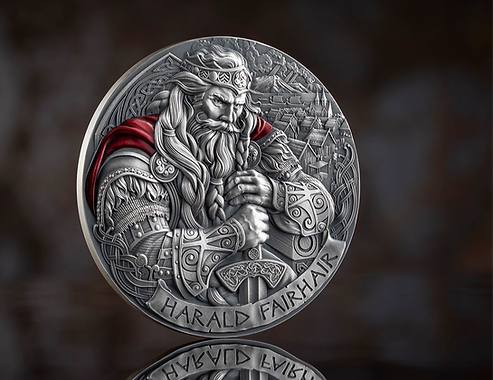 Cameroon 2025  2000 Francs CFA HARALD FAIRHAIR The Way to Valhalla 2 oz .999 Antique Silver