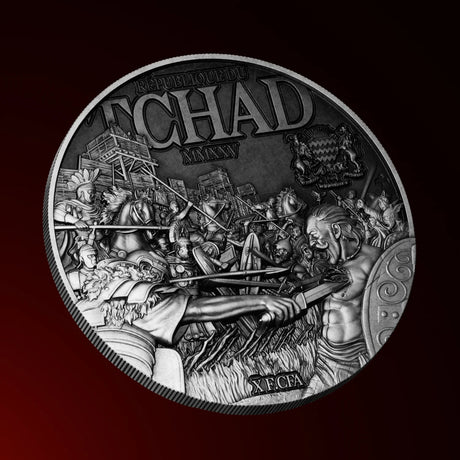 PRE-ORDER Chad 2025 10000 Francs CFA  Julius Caesar - Master of War - 2 oz .999 Pure Silver Coin
