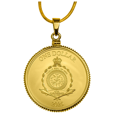 Niue 2025 $1 EYE OF HORUS II - 24kt Gold Glided .999 Silver Coin and Pendant with Crystal