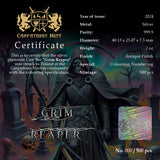 2024 Grim Reaper - 2 oz 999.9 Silver Cast Bar Antique Finish Carpathian Mint