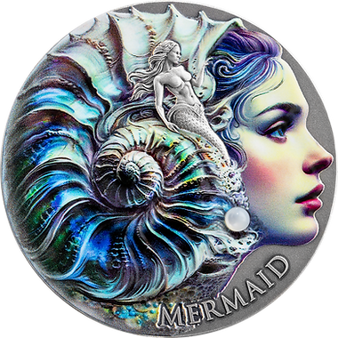 Cameroon 2025  2000 Francs MERMAID- Nature Spirits - 2 oz Antique finish .999 Silver Coin