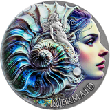 Cameroon 2025  2000 Francs MERMAID- Nature Spirits - 2 oz Antique finish .999 Silver Coin
