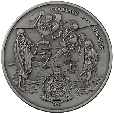Niue 2024 $5 (Bubonic Plague) BLACK DEATH - HUMAN TRAGEDIES 2 oz .999 Silver